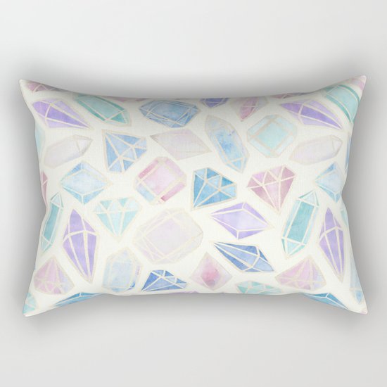 Pastel Watercolor Gems Rectangular Pillow