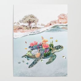 Coral Turtle • Save the Planet Poster