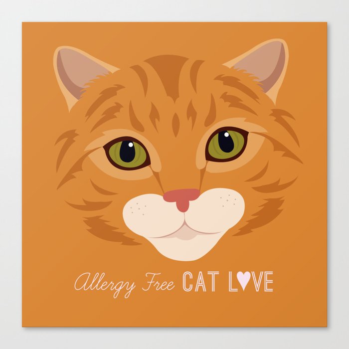 Allergy Free Cat Love: Ginger Tabby Canvas Print