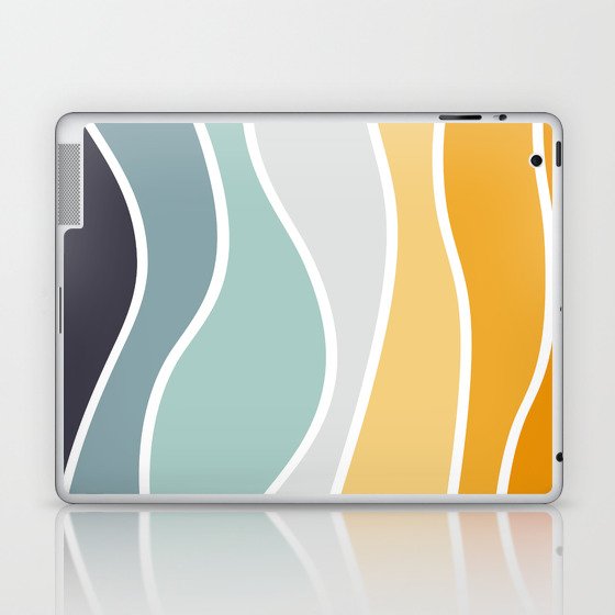 Colorful summery retro style waves Laptop & iPad Skin