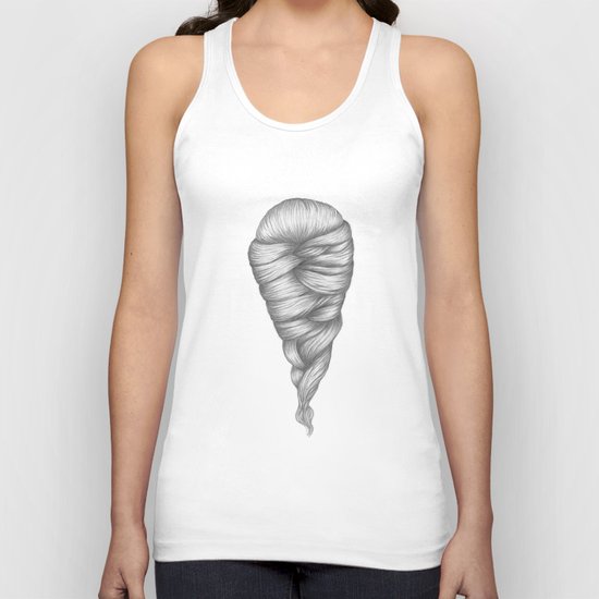 BRAID I - pencil illustration Unisex Tank Top