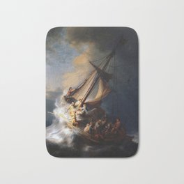 Rembrandt's The Storm on the Sea of Galilee Bath Mat | Beautiful, Retro, Museum, Masterpiece, Holland, Dutch, Artist, Artwork, Netherlands, Galilee 