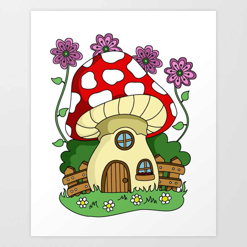 Toadstool Fairy House Art Print By Candisekatt Society6