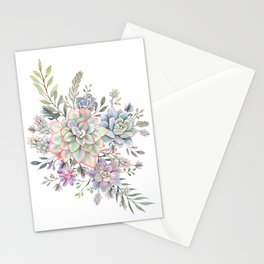 succulent watercolor 8 Stationery Card