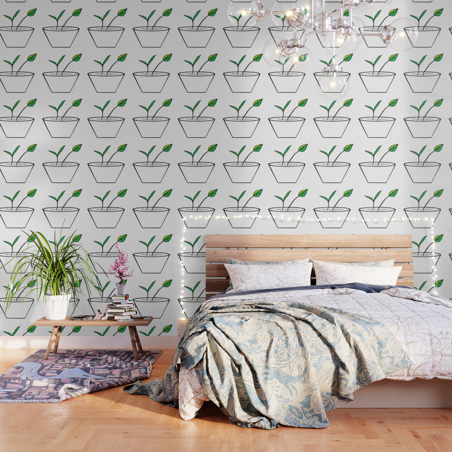 Minimalist Pot Plant Wallpaper By Eloiseart Society6