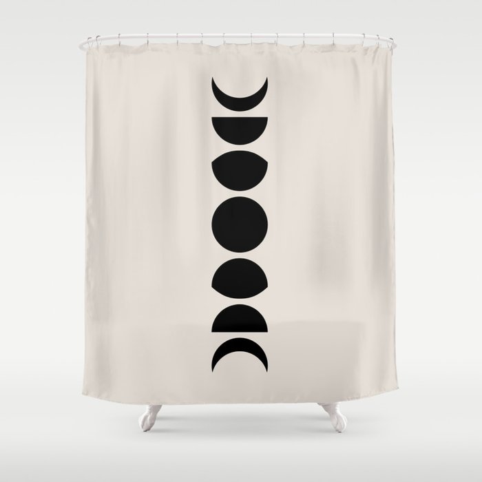 Minimal Moon Phases III Shower Curtain
