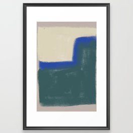 Green and blue minimal abstract Framed Art Print