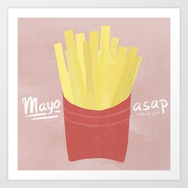 French Fries Art Print | Chips, Yellow, Food, Digital, Red, Foodie, Curated, Eat, Illustration, Restaurant 
