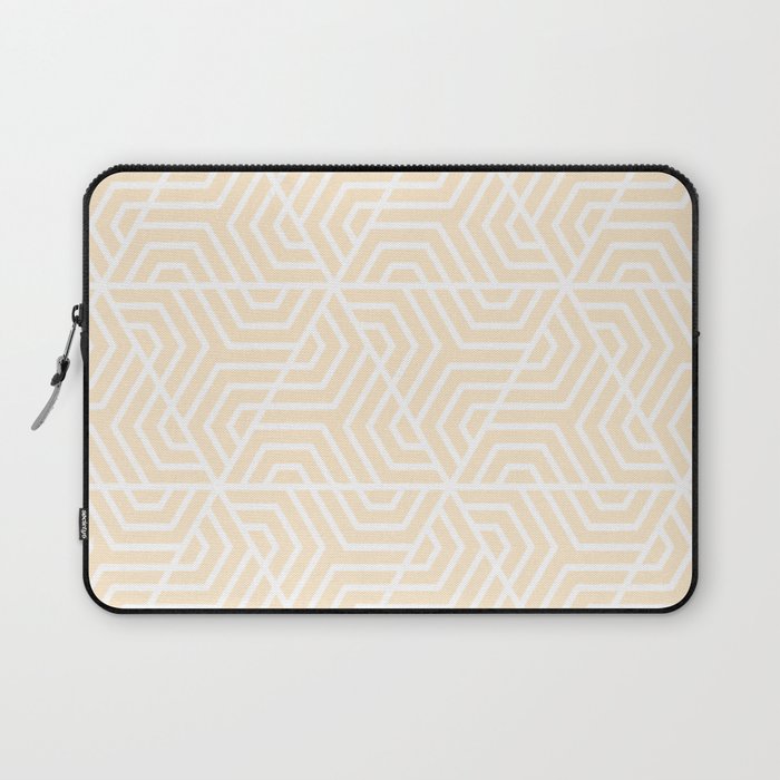 Blanched almond - pink - Geometric Seamless Triangles Pattern Laptop Sleeve