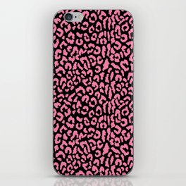 2000s leopard_hot pink on black iPhone Skin