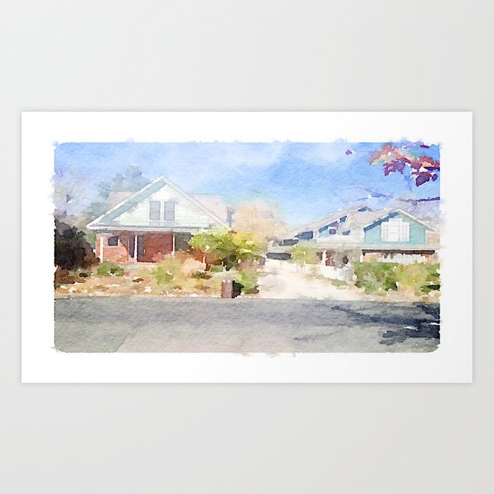 Two Homes Pastel Art Print
