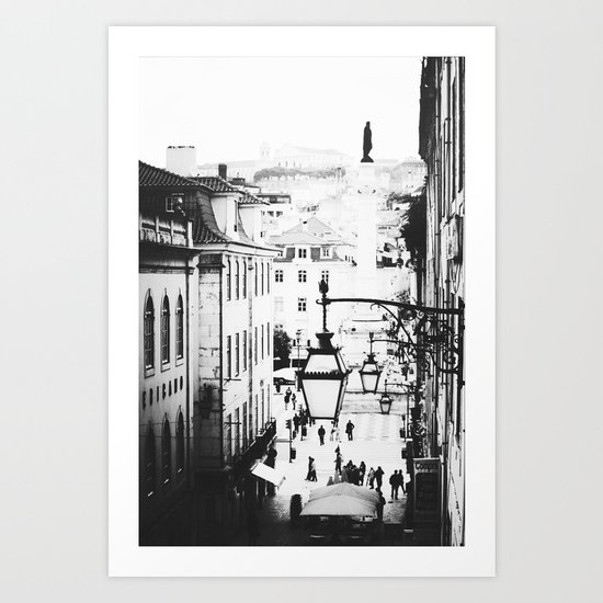 B&W Lisbon Art Print