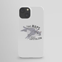 Take Naps Destroy Capitalism - Anti-Capitalist Cat iPhone Case