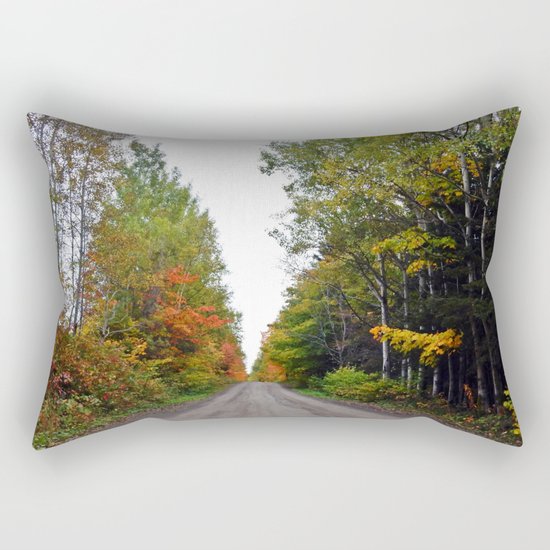 Forest Road in the Fall Rectangular Pillow