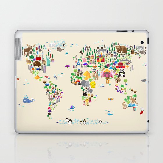 Animal Map of the World Laptop & iPad Skin