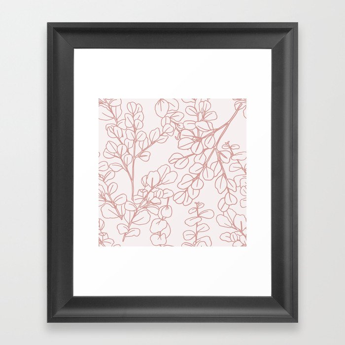 Pink Eucalyptus Framed Art Print