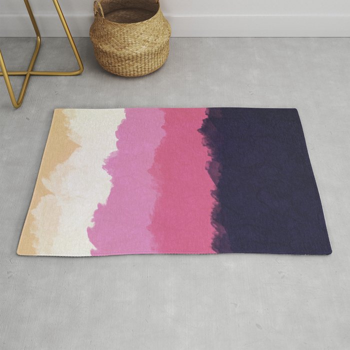 Abstract Sunset Sky Blush Rug