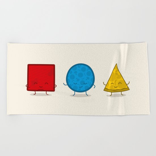 Bauhaus Pizza - Cute Doodles Beach Towel