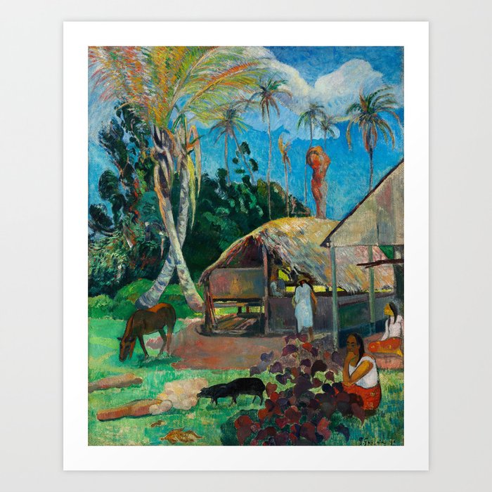 The Black Pigs - Tropical Painting - Paul Gauguin Art Print