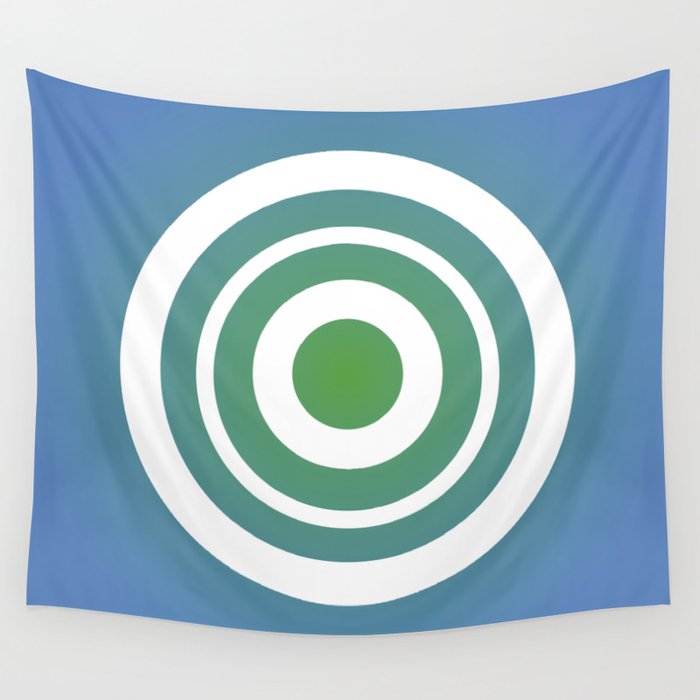 Turquoise water circles Wall Tapestry