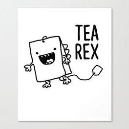 Tea Rex Funny Tea Bag T Rex Pun Canvas Print