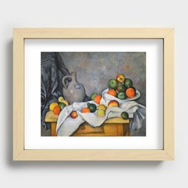 Paul Cezanne - Curtain, Jug and Fruit Bowl Recessed Framed Print