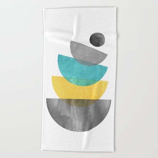 Mid Century Scandinavian Beach Towel