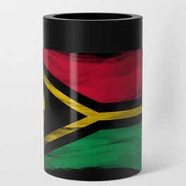 Vanuatu flag brush stroke, national flag Can Cooler