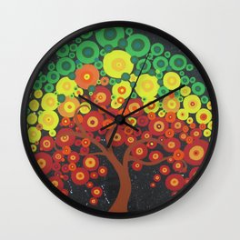 bubbles and fun! Wall Clock | Landscape, Nature, Painting, Abstract 