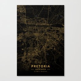 Pretoria, South Africa - Gold Canvas Print