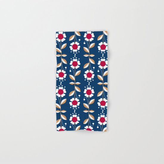 Blue floral pattern . Hand & Bath Towel