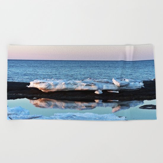 Ice Reflected Beach Towel