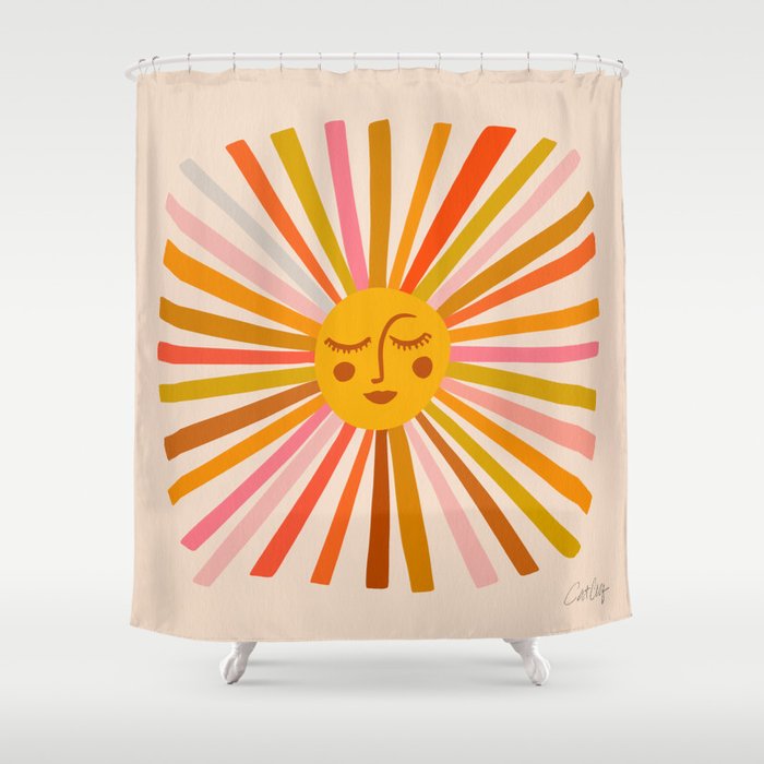 Sunshine – Retro Ochre Palette Shower Curtain