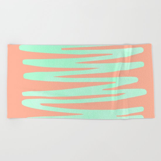 Sweet Life Soft Serve Peach Coral + Mint Meringue Beach Towel