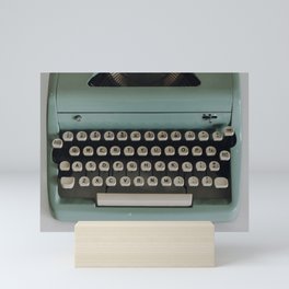 1957 Vintage Blue Typewriter Mini Art Print