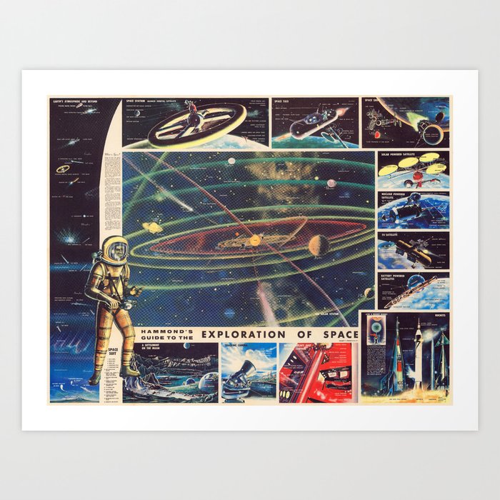 1959 Vintage Poster: Guide to the Exploration of Space Art Print