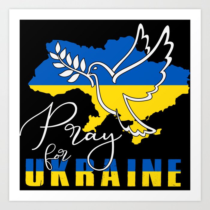 Ukranian flag peace for ukraine pray for ukraine Art Print