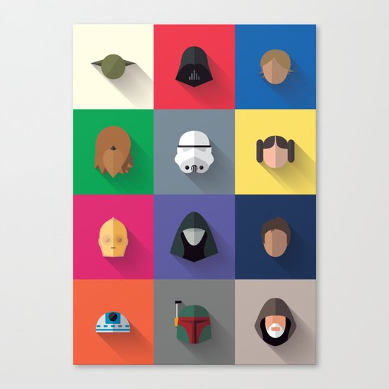 Icon Set Minimalist Poster Canvas Print