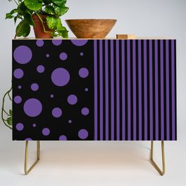 Spots and Stripes in Purple and Black Credenza