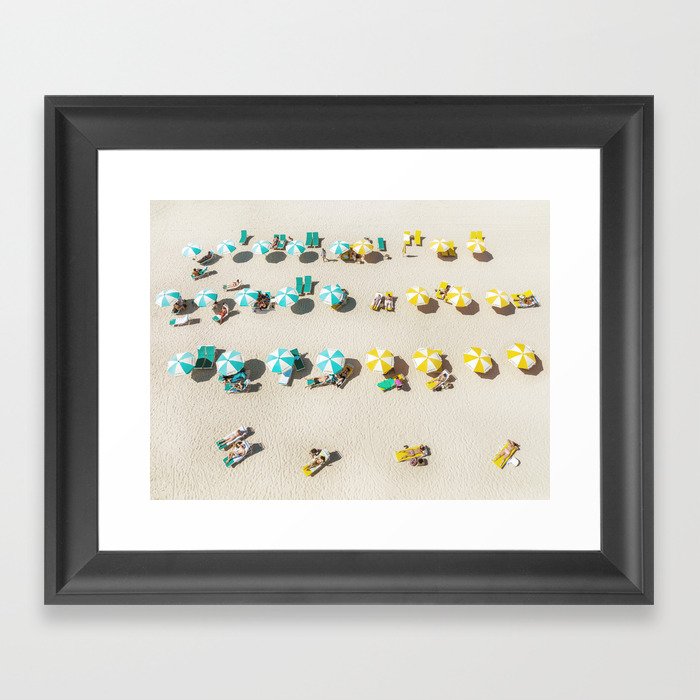 Colorful Beach Umbrellas  Framed Art Print