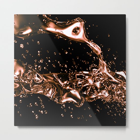 Melted Copper Design Metal Print
