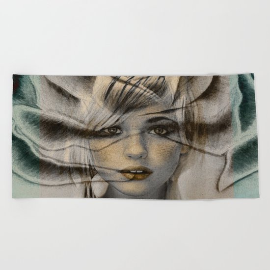 Rose Face Beach Towel