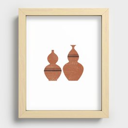 Greek Pottery 33 - Double Bubble Vase - Terracotta Series - Modern, Contemporary, Minimal Abstract Recessed Framed Print