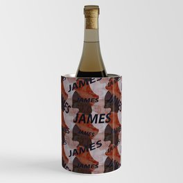  James pattern in brown colors and watercolor texture Wine Chiller