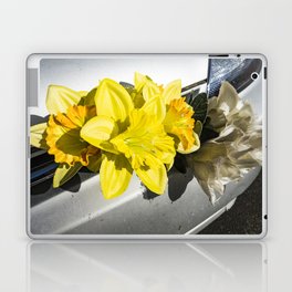Flowers on car bumper Laptop Skin