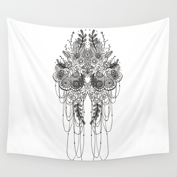 Black & White Lace Wall Tapestry