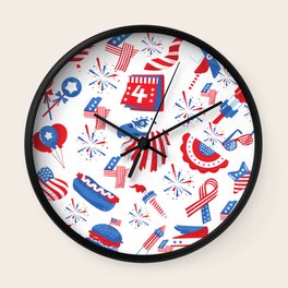 USA Flag USA colors america flags Wall Clock