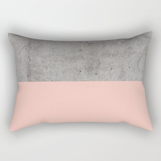 Pale Pink on Concrete Rectangular Pillow
