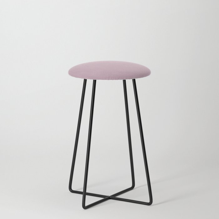 Medium Muted Fuchsia Purple-Pink Solid Color PPG Mauvelous PPG1044-4 - All One Single Shade Colour Counter Stool