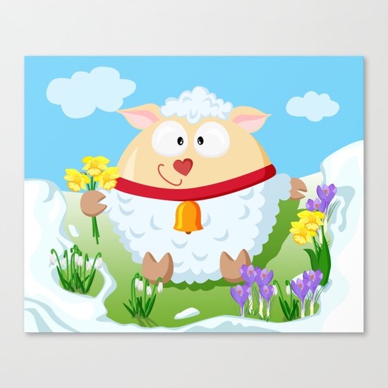 Sheep in March month series Canvas Print